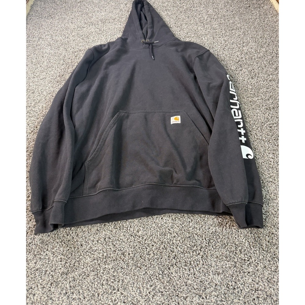 Carhartt Men's Loose Fit Midnight Logo Hoodie Size Large Black